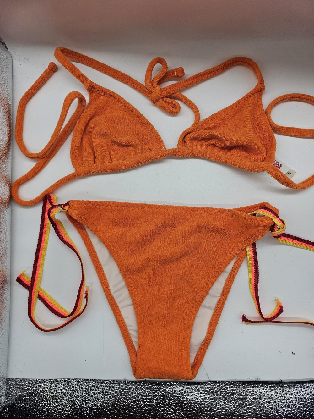 SOLID & STRIPED Orange Womens  Terrycloth Bikini (3 Pcs)